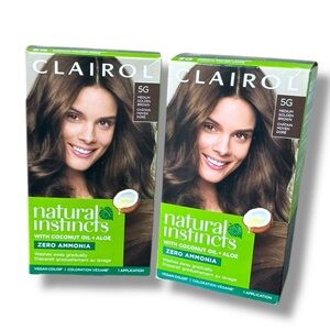 Clairol Natural Instincts Semi Permanent Hair Dye 5G Medium Golden Brown 2 Pack